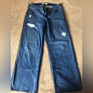 Hollister Low Rise Baggy Jeans Women’s Size 8 Regular Distressed Blue